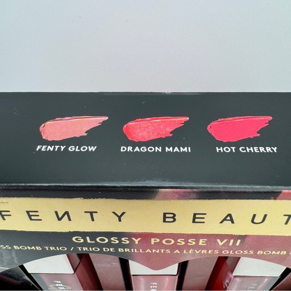 Fenty Gift Set Glossy Posse IV 3x Full Size .3oz Gloss Bomb Trio Heat Cream - Picture 3 of 12